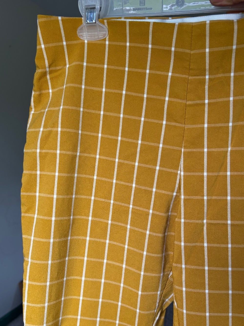 🌺Mustard Plaid Stretchy Office Pants - Picture 10 of 11